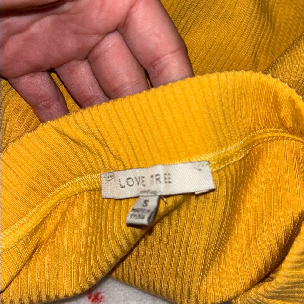 Love Tree Mustard Ribbed Top - Picture 3 of 5